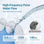 Water Flosser [ Mini Cordless Portable ] Oral Irrigator Water Teeth Cleaner Pick, Telescopic Water Tank, 3 Modes & IPX7 Waterproof, Home & Travel Water Floss for Teeth, Braces Bridges Care (White)