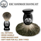 Hand Crafted Pure Badger Shaving Brush for Wet Shave, Soft Bristle, Wood Handle Black Color, Best Gift for Bearded Man