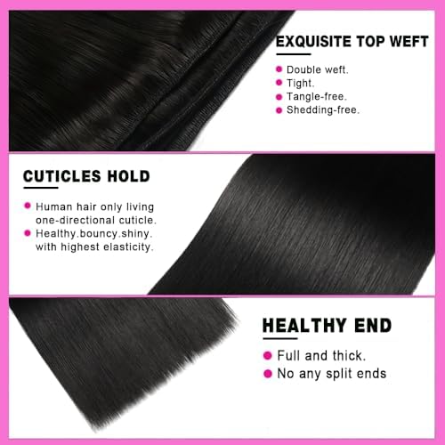 12A Human Hair Bundles 20 22 24 Inch Straight Human Hair Unprocessed Brazilian Hair 3 Bundles Quick Weave Natural Black