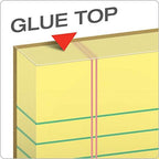 TOPS 7522 The Legal Pad Glue Top Pads, Legal/Wide, 8 1/2 x 11, Canary, 50 Sheets (Pack of 12)