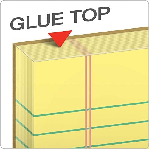 TOPS 7522 The Legal Pad Glue Top Pads, Legal/Wide, 8 1/2 x 11, Canary, 50 Sheets (Pack of 12)