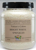 India Tree Nature's Colors Bright White Sprinkles - 2.9 lb Bulk | Natural, Non-GMO, Vegan, Top 9 Allergen-Free