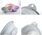 Jkhome Collapsible Wash Basin Folding Dishpan Dish Bowl Washing Tub Set of 1 (Pink - Size Small)