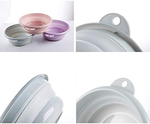 Jkhome Collapsible Wash Basin Folding Dishpan Dish Bowl Washing Tub Set of 1 (Pink - Size Small)