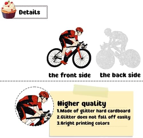 18 PCS Bike Cupcake Toppers For Kids Adult Happy Birthday Bicycle Cycling Sport Theme Cake Decor Dirtbike Birthday Party Decorations Supplies
