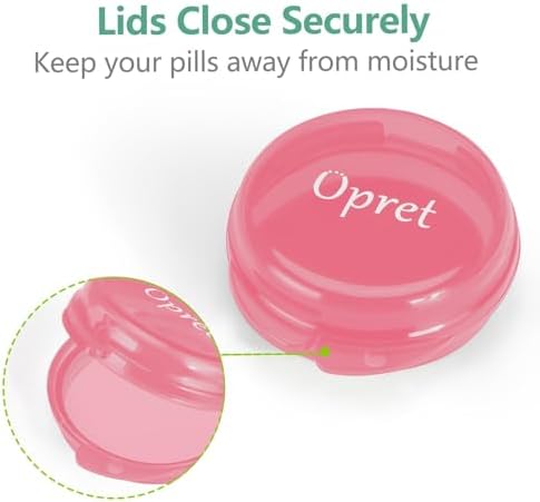 Opret Small Pill Box (3 Pcs), Cute Pill Case Portable for Pocket Purse Briefcase Travel Pills Box Medicine Storage Container Earplug Case (Rose&Blue&Purple)