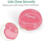 Opret Small Pill Box (3 Pcs), Cute Pill Case Portable for Pocket Purse Briefcase Travel Pills Box Medicine Storage Container Earplug Case (Rose&Blue&Purple)