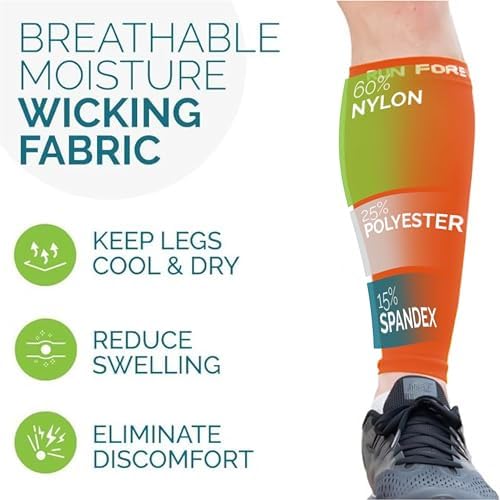 Run Forever Calf Compression Sleeves for Men and Women - Leg Compression Sleeve - Footless Compression Socks for runners
