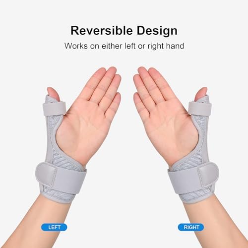 Cozyhealth Thumb Brace for Men and Women, CMC Joint Thumb Spica Splint for Pain Relief, Tendonitis, Thumb Wrist Stabilization Support for Right or Left Hand (A-Grey)