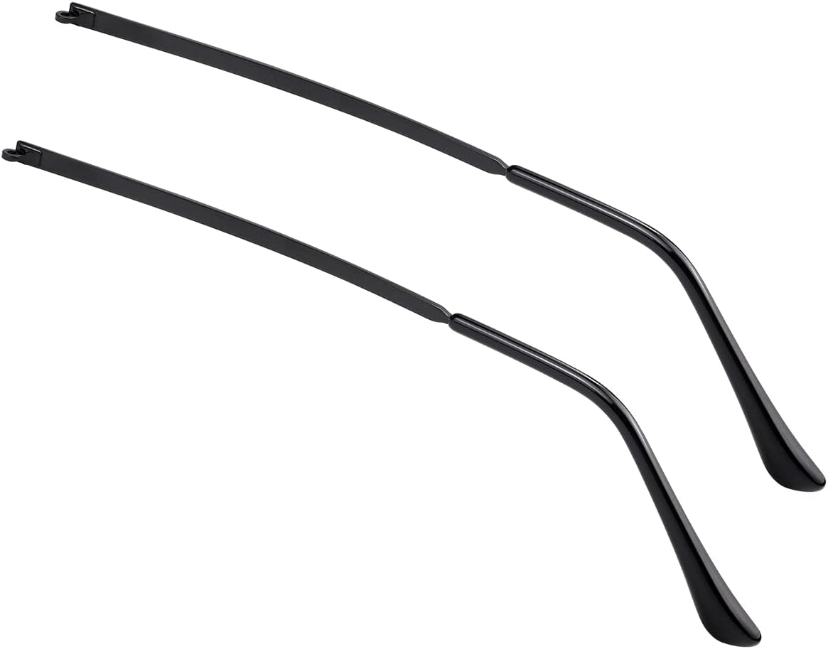 1 Pair Metal Eyeglass Replacement Arm, Eyewear Frame Temple Replacement Universal Sunglasses Arm Legs Replacement for Thin Metal Glasses, Sunglasses（Black）
