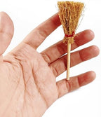 GXXMEI 10PCS Mini Brooms, Witch Straw Brooms, Doll House Dollhouse Accessories Props Miniature Artificial, Mini Furniture Halloween Decoration Accessory for Costume Cosplay Party, Decorations