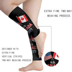 U S Canada Unity Flag Men Women Calf Compression Sleeve for Unisex Sports Support Running Basketball Football Leg Sleeves Protection Cycling