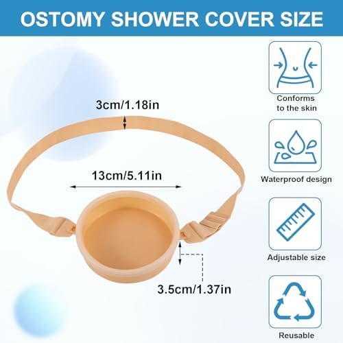 Ostomy Shower Cover, Stoma Ostomy Waterproof Bath Cover, Ostomy Supplies, Ostomy, Colostomy, Ileostomy Shower Protector, Skin Color