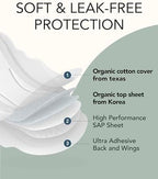 Unscented Ultra Thin Sanitary Pads (28 Count, Large) – Organic Cotton Feminine Pads with Wings for Women, Super Absorbent & Soft, Period Protection, Hypoallergenic