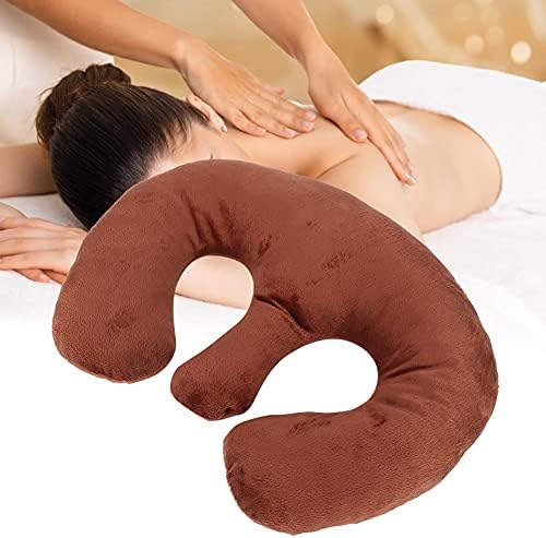 Brrnoo Beauty Salon Support Pillow, SPA Massage Chest Pillow, Soft Silicone Cushion Massage Face Pillow, Comfortable Support Pillow (Dark Brown)