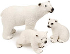 UANDME Polar Animal Toy Figurines Set, Includes Polar Bear Family & Emperor Penguin Family Figures