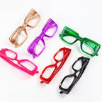 Eyekepper Women's Reading Glasses Metalless Screwless Spring Hinges 6 Pack Ladies Oversized Square Thick Frame Readers +3.50