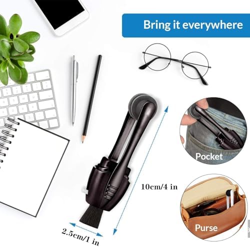 Eye Glasses Cleaner (3pc), Portable Carbon Eyeglass Cleaner, Microfiber Spectacles Mini Sunglasses Brush Soft Brush Cleaning Tool for Lens
