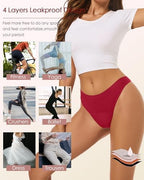 Period Thong Underwear for Women 4-Layer Nylon Sexy Menstrual Leak Proof Panties