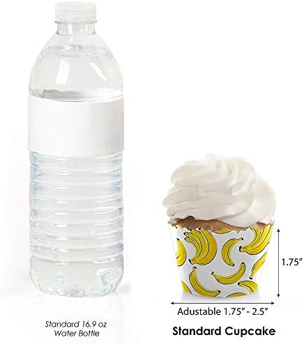 Big Dot of Happiness Let's Go Bananas - Tropical Party Decorations - Cupcake Wrappers - Set of 12