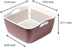 Kitchen Colander Drain Basin 2 in 1 Plastic Basket Strainer Bowl (purple), large