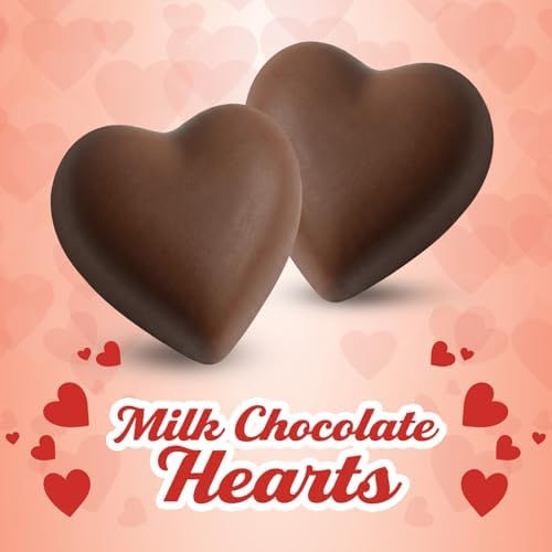 Fathers Day Milk Chocolate Hearts Candy, Pack of 100 Count Small Heart Shaped Chocolates Individually Wrapped, Ideal Mini heart chocolate bulk for Valentines Day, Classroom Exchanges and Sharing with Friends