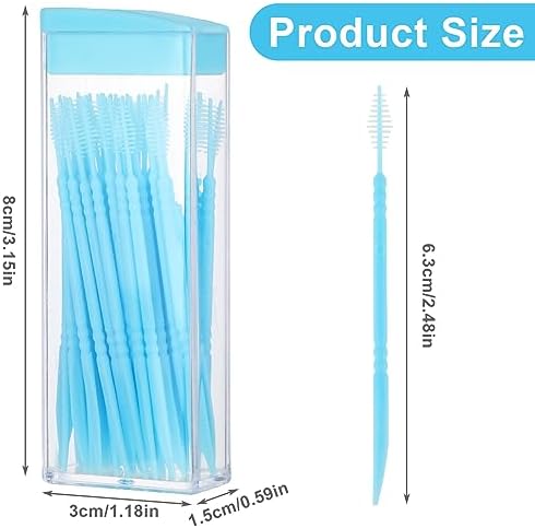 WLLHYF 200Pcs Double Head 50pcs/Box Plastic Toothpick Double-Head Dental Toothpicks Dental Floss Interdental Toothpick Brush Teeth Stick