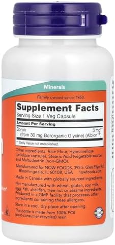 Now Foods Boron 3mg 100 Caps