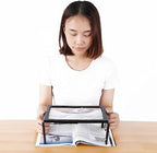 Foldable Ultrathin A4 Full Page Magnifying Glass, 3X Magnifier Reading Magnifier with 4 LED Lights, Convenient and Portable for Reading