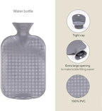 2.0L Fashy Hot Water Bottle with Barker Textiles 100% Wool Cover (Black) Hot Water Bag with Cover