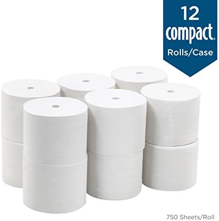 Georgia-Pacific Angel Soft Professional Series Compact Premium Embossed Coreless 2-Ply Toilet Paper by GP PRO 1937300 12 Rolls Per Case White
