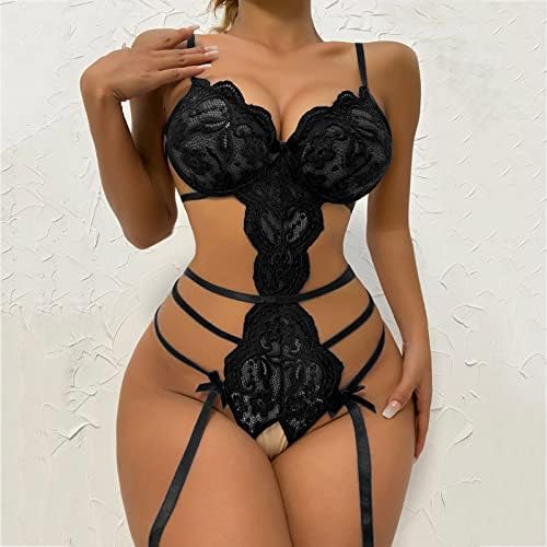 Women One Piece Lingerie Deep V Teddy Sexy Lace Bodysuit Hollow Out Exotic Sluttly Nightwear for Sex Naughty Play L24