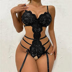 Women One Piece Lingerie Deep V Teddy Sexy Lace Bodysuit Hollow Out Exotic Sluttly Nightwear for Sex Naughty Play L24