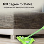 Extendable Mop, 37 Inch Wall Mop with Long Handle, Chenille Microfiber Cleaning Head Wall Mop, 180 Degree Rotatable Triangular Cleaning Mop Home Wall Ceiling Floor Cleaning