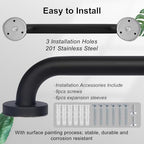 supregear Bathroom Grab Bar, 16 in Non-Slip 201 Stainless Steel Bathroom Safety Grab Bar Oil Rubbed Black Hand Rail for Bathtub Toilet Kitchen Bedroom Shower, Concealed Screw Wall Mounted
