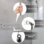 2 Pack 24 Inch Chrome Shower Grab Bar - 1.5" Diameter, ZUEXT Stainless Steel Bathroom Grab Bar Handle, Bathroom Balance Bar, Safety Hand Rail Support, Handicap Injury Elderly Senior Assist Bath Handle