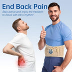 HONGJING Back Decompression Belt Lumbar Support for Back Pain Relief Lower Back Traction Device, One Size Fits 29-49 Waist