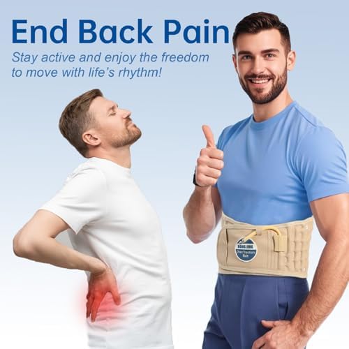 HONGJING Back Decompression Belt Lumbar Support for Back Pain Relief Lower Back Traction Device, One Size Fits 29-49 Waist