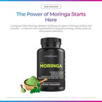 Livingood Daily Moringa Capsules, Moringa Supplement for Energy, Sleep, Satiety, Hair, Skin, Nails & Wellness, Plant Based Vegetarian, Gluten Free, Non GMO, Vegan, Daily Greens Superfood, 60 Capsules