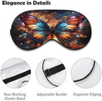 Colorful Butterflies Sleep Mask Block Light Eye Sleep Shade Cover Comfortable Lightweight Sleeping Blindfold Soft Breathable Night Eye Cover Adjustable Band Eye Mask for Men Women