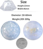 Sportmusies Natural Blue Celestite Stone Sphere with Acrylic Stand, Polished Crystal Ball Decoration for Home & Office