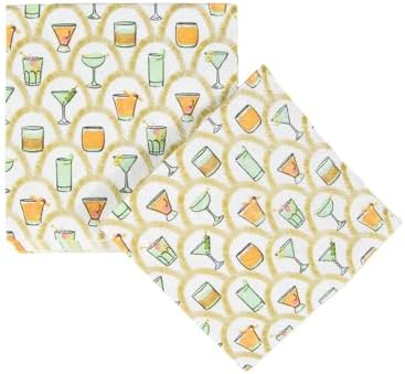 Caspari Deco Cocktails Cocktail Napkins - 20 Per Package
