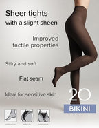 Conte French Cut Sheer Pantyhose Tights with Lace Top Panties Bikini 20 Den