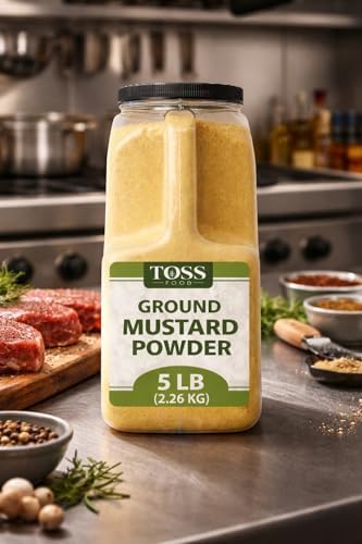 TOSS Ground Mustard Powder – 5 LB Bulk Cooking Spice | Dry Yellow Mustard for Seasoning, Marinades, Sauces & Pickling