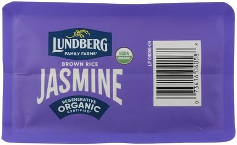 Lundberg Organic Jasmine Brown Rice – Long-Grain, Fluffy & Aromatic, Responsibly Grown in California, 32 Oz