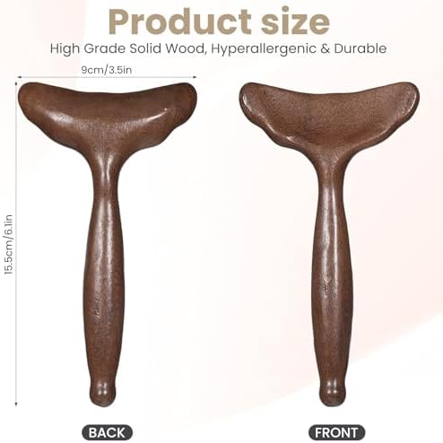 Wood Therapy Massage Tool, Lymphatic Drainage Massager, Body Gua Sha Paddle, Wood Therapy Paddle for Cellulite Reduction,Muscle Tension Release,Bodys Contouring and Shaping, 6.2×3.5”