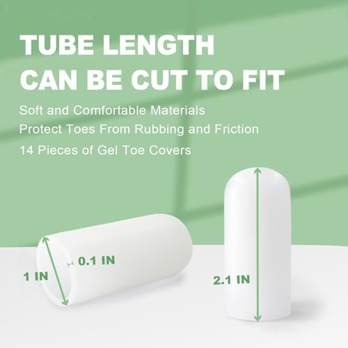 Niupiour Silicone Big Toe Protectors for Women and Men, 14 Pieces of Gel Toe Covers for Missing or Ingrown Toenails, Toe Caps and Sleeves for Shoes, Protect Toe from Rubbing and Friction