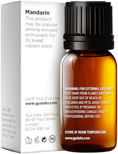 100% Pure Mandarin Essential Oil - 0.34 Fl Oz - Mandarin Oil for Hair, Skin, Diffuser, Aromatherapy & DIY Candle Making Scent
