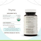 HerbEra Thyme USDA Organic 60 Capsules | Natural Herbal Supplement | Certified Organic Vegetarian Capsules and Organic Thyme (Thymus Vulgaris) Dried Leaf (60 Capsules)