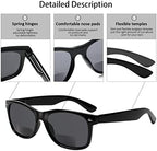 4 Pack Bifocal Reading Glasses Grey Lens Spring Hinge Outdoor Sunglasses Fashion Bifocal Sun Readers for Men Women